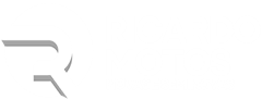 Círculo branco contendo a letra 'R', ao lado direito está escrito na vertical, todo em maiúsculo, Ricardo Motos novas e seminovas